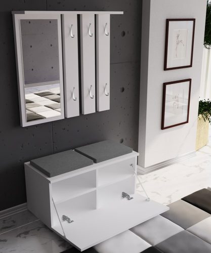 Opal cipősszekrény, fehér