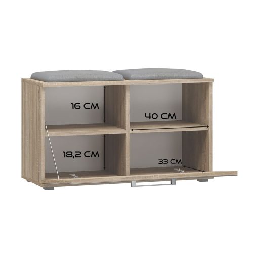 Opal cipősszekrény, sonoma