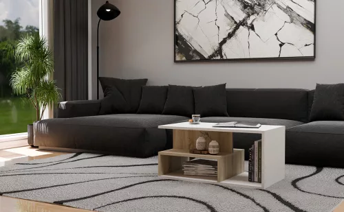 Prima MIX dohányzóasztal, sonoma- fehér