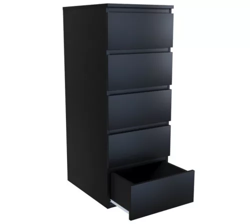 W5 fiókos szekrény, fekete