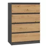 M4 70 fiókos szekrény, antracit-tölgy