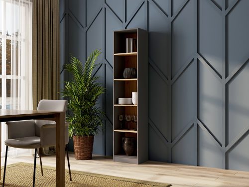 R50 polcos szekrény, antracit-tölgy