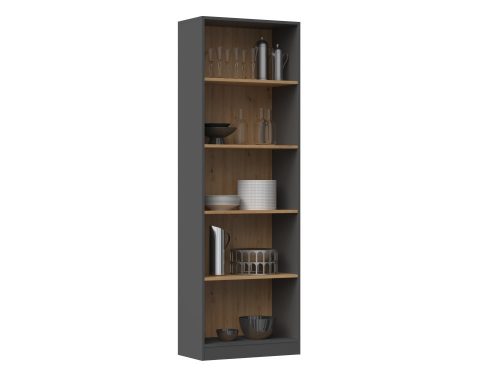 R60 polcos szekrény, antracit-tölgy