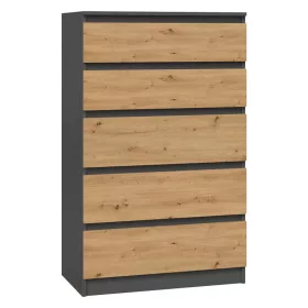 M5 fiókos szekrény, antracit-tölgy
