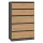 M5 fiókos szekrény, antracit-tölgy