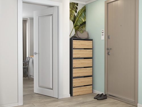 MIX Modo cipősszekrény, antracit-tölgy