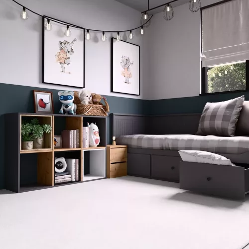 MIX Malax 2x3 polc, antracit-tölgy