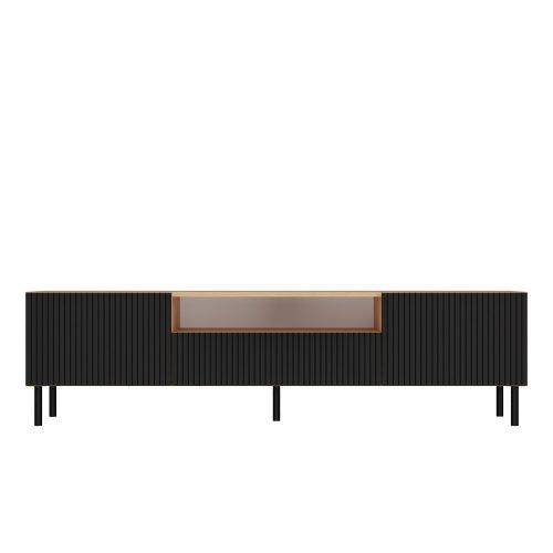 MIX RTV KAMA160 TV állvány (egyenes mintázat), tölgy-fekete