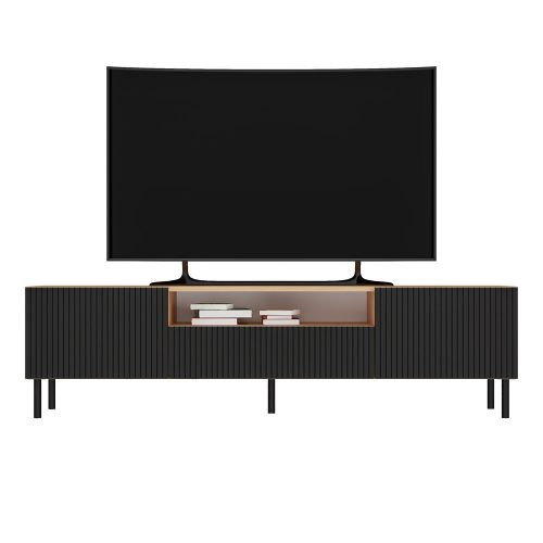 MIX RTV KAMA160 TV állvány (egyenes mintázat), tölgy-fekete