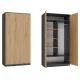 MIX SD-90 gardróbszekrény akasztós és polcos résszel, antracit-tölgy