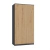 MIX SD-90 gardróbszekrény akasztós és polcos résszel, antracit-tölgy