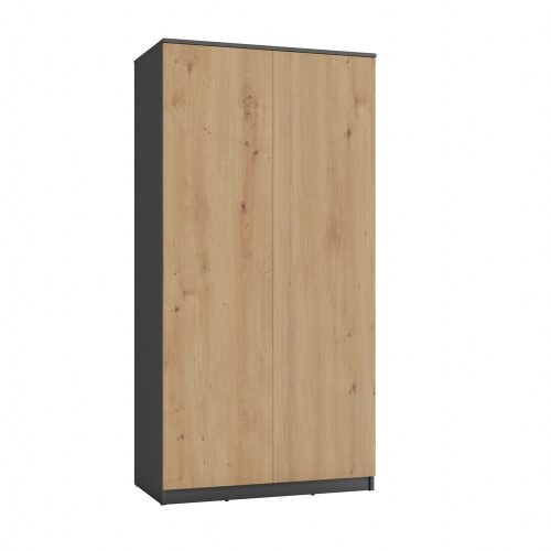 MIX SD-90 gardróbszekrény akasztós és polcos résszel, antracit-tölgy