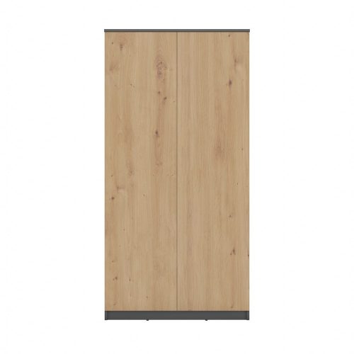 MIX SD-90 gardróbszekrény akasztós és polcos résszel, antracit-tölgy