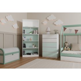 MIX M5 ARTEO komód 109, 70x109.5x40 cm, fehér-mentazöld