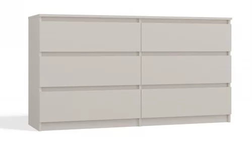 M6 140 fiókos szekrény, 138x75x40 cm, kasmír