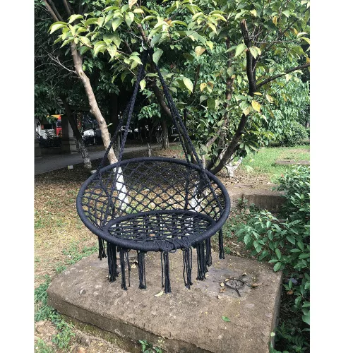 Függő szék, pamut+fém/fekete, AMADO 2 NEW