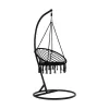 Függő szék, pamut+fém/fekete, AMADO 2 NEW