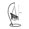 Függő szék, pamut+fém/fekete, AMADO 2 NEW