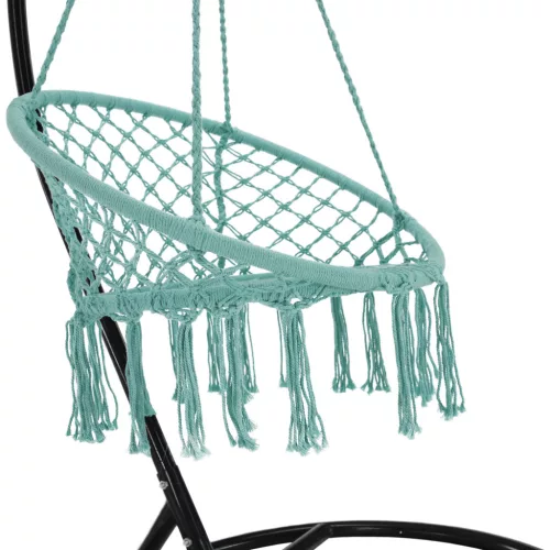 Függő szék, pamut+fém/menta, AMADO 2 NEW