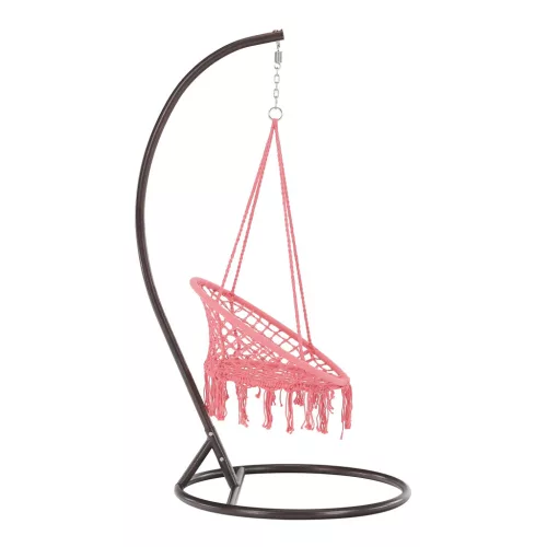 Függő szék, pamut+fém/rózsaszín, AMADO 2 NEW