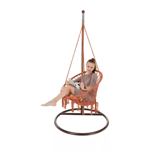 Függő szék, pamut+fém/bézs barna, AMADO 2 NEW