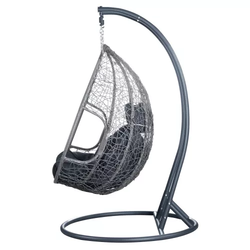 Dupla függőfotel, szürke, DELIA