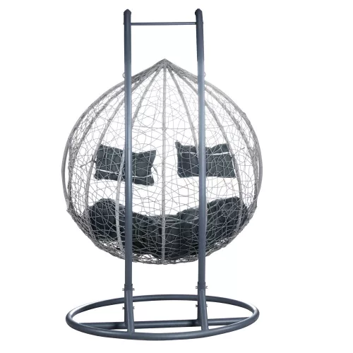 Dupla függőfotel, szürke, DELIA