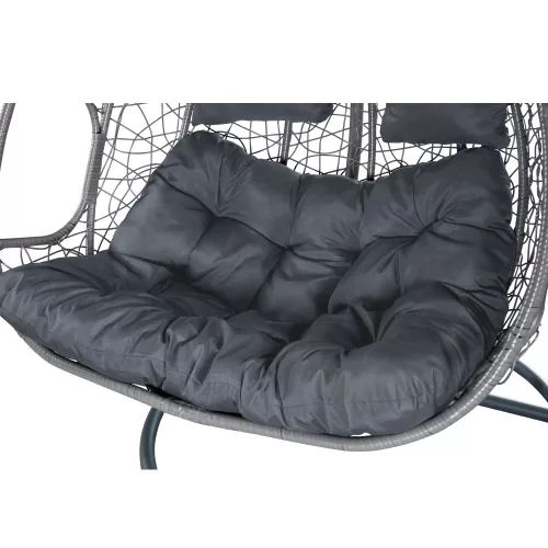 Dupla függőfotel, szürke, DELIA