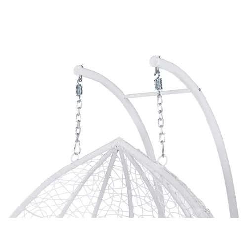 Dupla függőfotel, fehér/virágos minta, DELIA