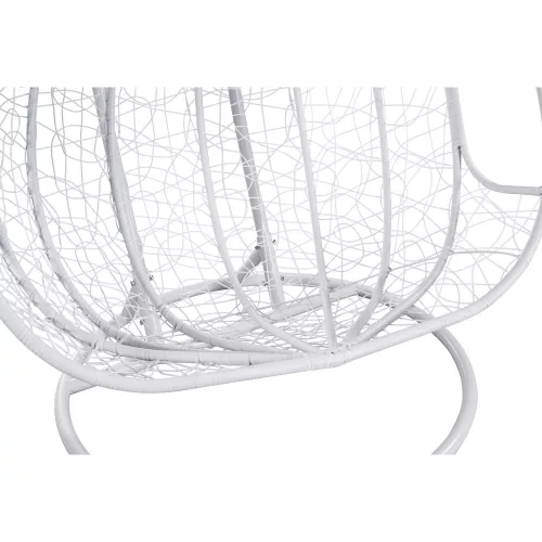 Dupla függőfotel, fehér/virágos minta, DELIA