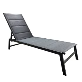 Állítható kerti napozóágy, fekete, LOPEZ