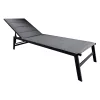 Állítható kerti napozóágy, fekete, LOPEZ