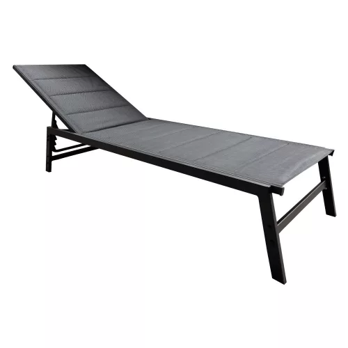 Állítható kerti napozóágy, fekete, LOPEZ