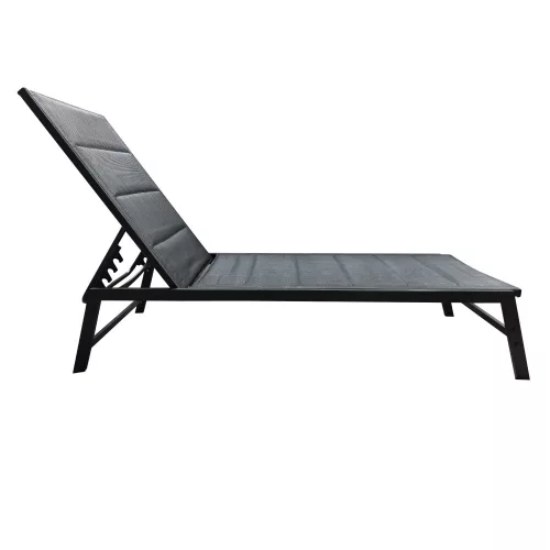 Állítható kerti napozóágy, fekete, LOPEZ