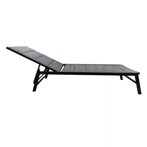 Állítható kerti napozóágy, fekete, LOPEZ