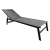 Állítható kerti napozóágy, fekete/szürke, LOPEZ