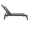 Állítható kerti napozóágy, fekete/szürke, LOPEZ
