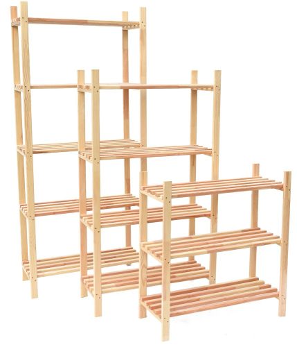 Rojaplast fenyőfából készült háromszintes polc 