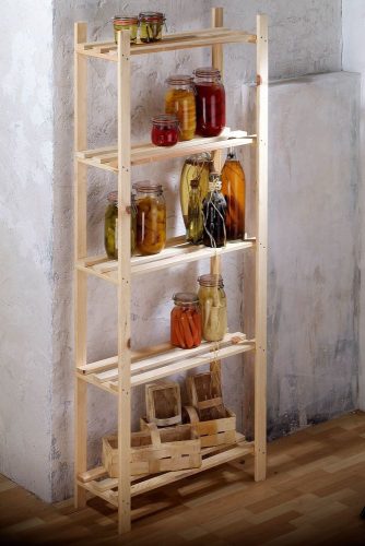 Rojaplast fenyőfából készült ötszintes polc