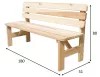 Rojaplast Viking fenyőfából készült kerti pad 180 cm - natúr