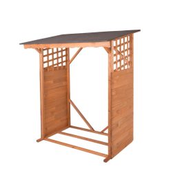   Rojaplast - fenyőfából készült kültéri fatároló - pácolt