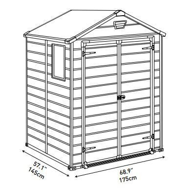 Keter Manor 6x5 DD műanyag kerti ház, tároló ablakkal - szürke/fehér