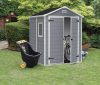 Keter Manor 6x5 DD műanyag kerti ház, tároló ablakkal - szürke/fehér