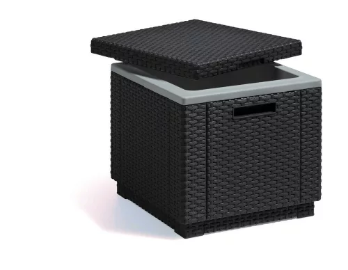 Keter Ice cube hordozható polyrattan hűtőláda - grafit - 40 L 