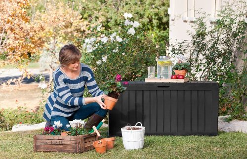 Keter Marvel plus műanyag kerti tároló doboz, antracit - 270L 