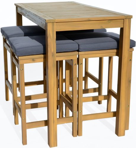 Rojaplast Colin akácfából készült kerti bár garnitúra - négyszemélyes