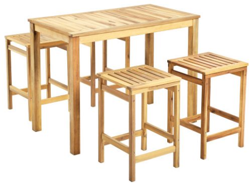 Rojaplast Colin akácfából készült kerti bár garnitúra - négyszemélyes