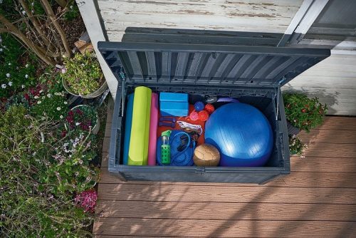 Keter Borneo polyrattan kerti tároló doboz, antracit - 416L