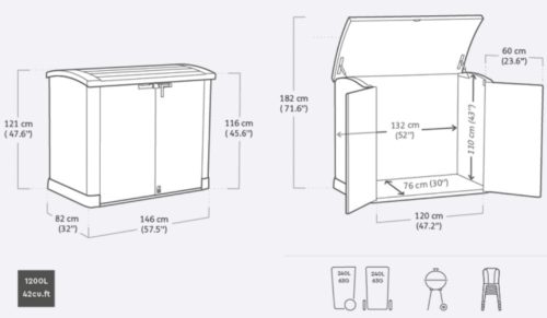 Keter Store it out arc műanyag kerti tároló szekrény 