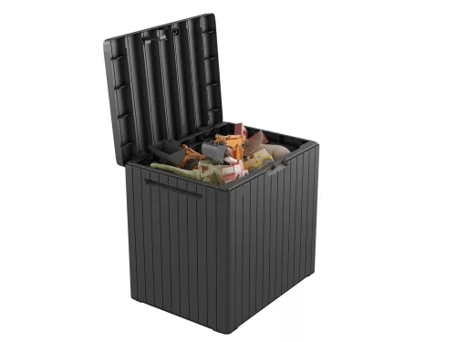 Keter City box műanyag tároló doboz, grafitszürke - 113L